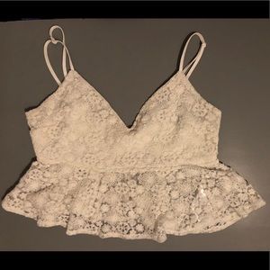 GUESS Women’s White Lace Top